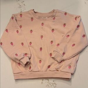 Zara Pink Strawberry Print Sweatshirt